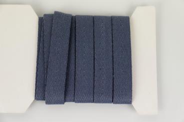 Köperband auf Wickel 10 mm Breite und 3 m Länge, Blaugrau